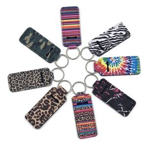 Llavero de neopreno para bálsamo labial con correa de muñeca y anillo metálico para regalo promocional, venta al por mayor, recuerdo de fiesta, logotipo personalizado - Product Image 2