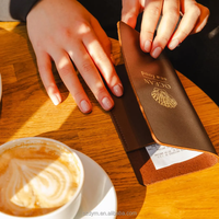 Porte-chèques de luxe en cuir PU pour restaurants, avec pochette à monnaie, pochette de serveuse, présentoir de factures, carnet de service