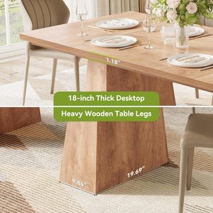 Tavolo da Pranzo <span class=keywords><strong>in</strong></span> <span class=keywords><strong>Legno</strong></span> Rettangolare di Lusso Stile Moderno con <span class=keywords><strong>Gambe</strong></span> Robuste Personalizzabile - Product Image 5