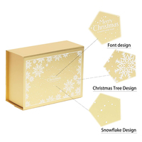 Emballage en carton rigide personnalisé en gros, recyclable, doré, pour cosmétiques, mariage, Noël, boîte cadeau pliable magnétique avec ruban