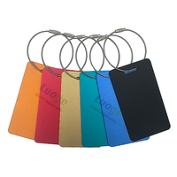 Étiquette métallique vierge anodisée sur mesure pour bagages, étiquette de bagage en aluminium mat pour gravure laser