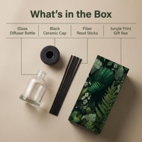 Diffuseur de parfum d'ambiance en verre brun vert foncé 120/300 ml avec boîte cadeau personnalisée – Parfum d'intérieur naturel