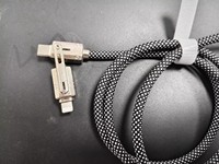 Câble de charge rapide 3A rotatif 4-en-1 avec coudière tressée en nylon pour iPhone, Android et ordinateur