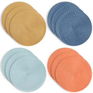 Precio al por mayor Alfombrilla de cocina Lavable PP Tejido Manteles individuales redondos Aislamiento térmico PP Taza hecha a mano Posavasos para decoración de <span class=keywords><strong>restaurante</strong></span> - Product Image 4