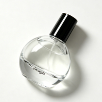Botella de Vidrio Transparente Redonda de 30 ml, 50 ml, 75 ml, 100 ml para Exhibición de Fragancias Únicas y Elegantes, Botella de Perfume Exclusiva