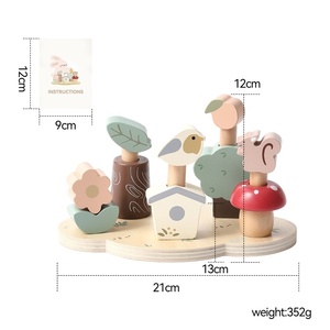 Jouet en bois Montessori Forêt Pop-Up pour enfants, <span class=keywords><strong>jeu</strong></span> éducatif de coordination œil-main à ressorts - Product Image 4