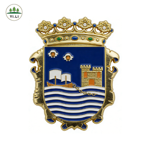 Emblema Metálico Personalizado del Escudo de <span class=keywords><strong>la</strong></span> Ciudad, Insignia 3D de Aleación de Zinc, Escudo de Armas de <span class=keywords><strong>Ponferrada</strong></span>, Insignias Metálicas Personalizadas, Diseño Gratuito - Product Image 1