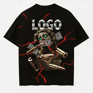 T-Shirt da Uomo di Alta Qualità con LOGO Personalizzato, Stampa DTG e Trasferimento Termico, Streetwear 100% Cotone a Manica Corta - Product Image 2