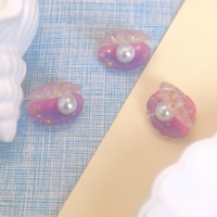 100 pièces de coquillages en résine pailletée Kawaii, embellissements cabochon pour la décoration de coques de téléphone, le scrapbooking DIY, les accessoires de coiffure et l'artisanat