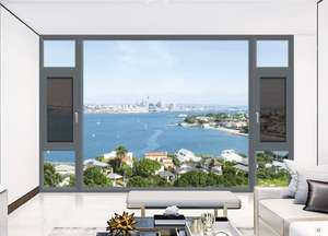 Ventanas Modernas <span class=keywords><strong>de</strong></span> Aleación <span class=keywords><strong>de</strong></span> Aluminio con Vidrio Templado y Cerradura Anti-Perforación, Resistentes al Fuego, Anti-Robo, Aprobadas para Seguros, para Viviendas - Product Image 3