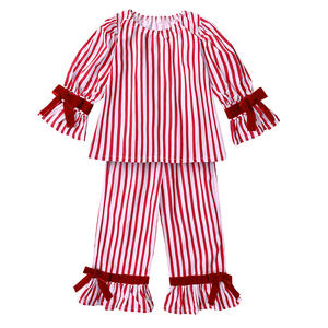 Autunno inverno ragazzo ragazza natale pigiami a manica lunga in cotone <span class=keywords><strong>pigiama</strong></span> 2 pezzi Set <span class=keywords><strong>pigiama</strong></span> per bambini Pjs camicia da notte vestito - Product Image 2