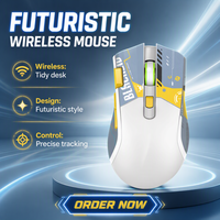 Souris de jeu Keywin GD004 DPI 800-1200-2400-4800-7200 OEM ODM, double mode, 7D RGB, 2,4 GHz, sans fil, 500 mAh