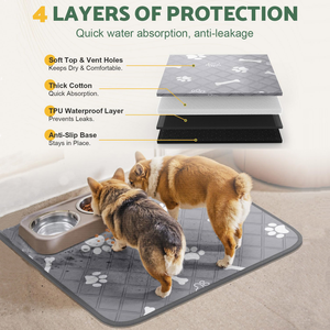 Tapis d'apprentissage de la propreté lavables pour animaux de compagnie, tapis pour chiens extra absorbants, tapis réutilisables pour l'urine des chiots - Product Image 2