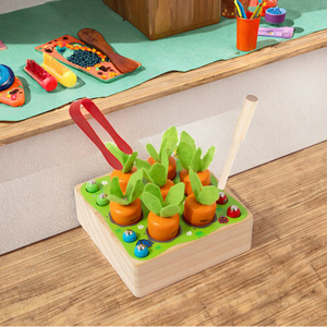 Juguete de Madera 4 en 1 Shine Pep, Divertido Juego de Corte de Frutas, Captura de Insectos, Emparejamiento de Colores y Extracción de Rábanos para Niños de 5 a 7 Años - Product Image 3