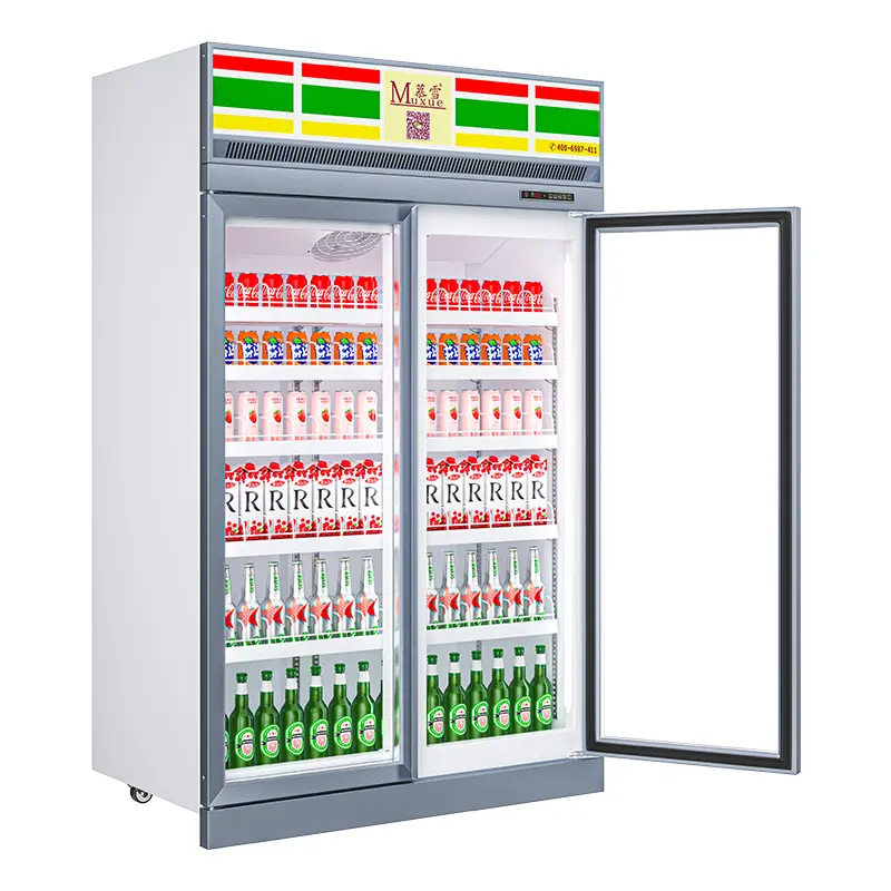 2 유리문 음료 디스플레이 냉장고 프로스트 프리 유리문 상업용 냉장 음료 디스플레이