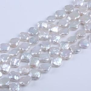 Cadena de Perlas de Agua Dulce Naturales Barrocas Sueltas en Forma de Trébol Blanco de 12-13 mm de Zhuji, Accesorio Semiterminado - Product Image 5