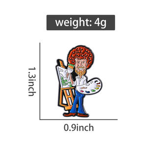 चित्रकार एनमेल पिन मजाकिया कार्टून चित्र धातु ब्रोच लैबल बैज दोस्तों के बैकपैक कपड़े थोक - Product Image 6