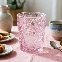Verres à vin faits à la main, durables et écologiques, avec gaufrage géométrique, capacité de 320 ml, compatibles lave-vaisselle