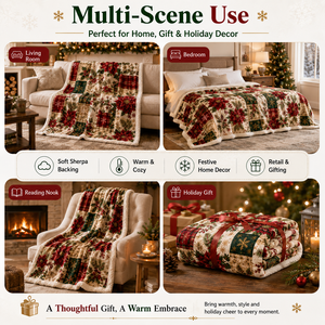 Nouvelle arrivée, <span class=keywords><strong>couverture</strong></span> en fourrure sherpa <span class=keywords><strong>personnalisée</strong></span>, luxueuse, chaude, faite à la main, <span class=keywords><strong>patchwork</strong></span>, imprimé de Noël, pour boîte cadeau - Product Image 6
