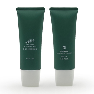 <span class=keywords><strong>Tube</strong></span> souple personnalisable de 120 ml en plastique vert foncé mat pour nettoyant visage hydratant au concombre – Emballage cosmétique pour soins de la peau - Product Image 4