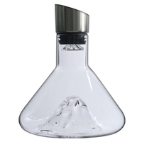 Décanteur à vin en verre conique en gros avec couvercle aérateur, design montagne volcanique, décanteur aérateur à vin disponible en plusieurs couleurs