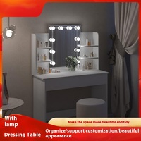 Table de maquillage éclairée par LED, luminosité réglable, en bois, pour chambre à coucher, fabrication directe DZ, commerce extérieur direct