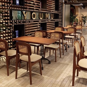 Juego de Muebles de <span class=keywords><strong>Restaurante</strong></span> Modernos de Lujo Ligero, Juego de Mesa y Sillas de Comedor para <span class=keywords><strong>Restaurante</strong></span> y Bares, Juego de Madera - Product Image 4