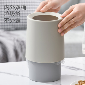 Mini Bote de Basura de Escritorio Cilíndrico Blanco Perla para Uso en Interiores, Diseño de Alta Gama - Product Image 4