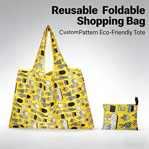 Custom 56cm Big Cartoon Print Folding Reusable Washable Tote Bag Portable 210D Oxford Large Foldable Grocery Shopping Bags - Product Image 1