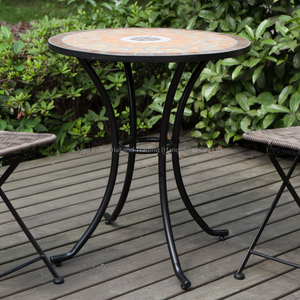 Leisure 3-Piece Steel Rattan Modern Outdoor <b>Garden</b> <b>Set</b> With Coffee Table and Chairs - Product Image 6