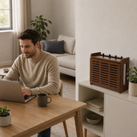 Caja Decorativa para Ocultar el Router WiFi - Almacenamiento de Bambú para Router y Módem - Estante de Madera para Montar en la Pared para Ocultar la Caja del Router y el Módem
