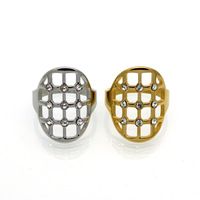 Modischer Edelstahl-Schmuck Goldring Hip-Hop-Schmuck Diamantring für Männer und Frauen