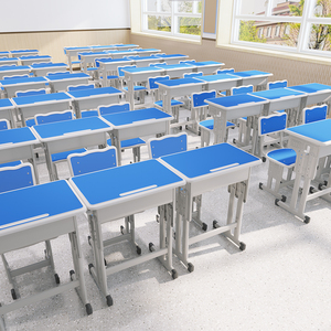 Chiều Cao Có Thể Điều Chỉnh Trường Tiểu Học Đồ Nội Thất Sinh Viên Bàn Và Ghế Đặt Trẻ Em Đồ Nội Thất Lớp Học MDF Trường Bằng Gỗ Bàn Ghế - Product Image 3