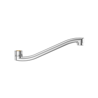 Robinet en acier inoxydable 220 mm à bec en S, design moderne, 360° °   Robinet de salle de bain rotatif en laiton chromé avec interface de raccordement G3/4