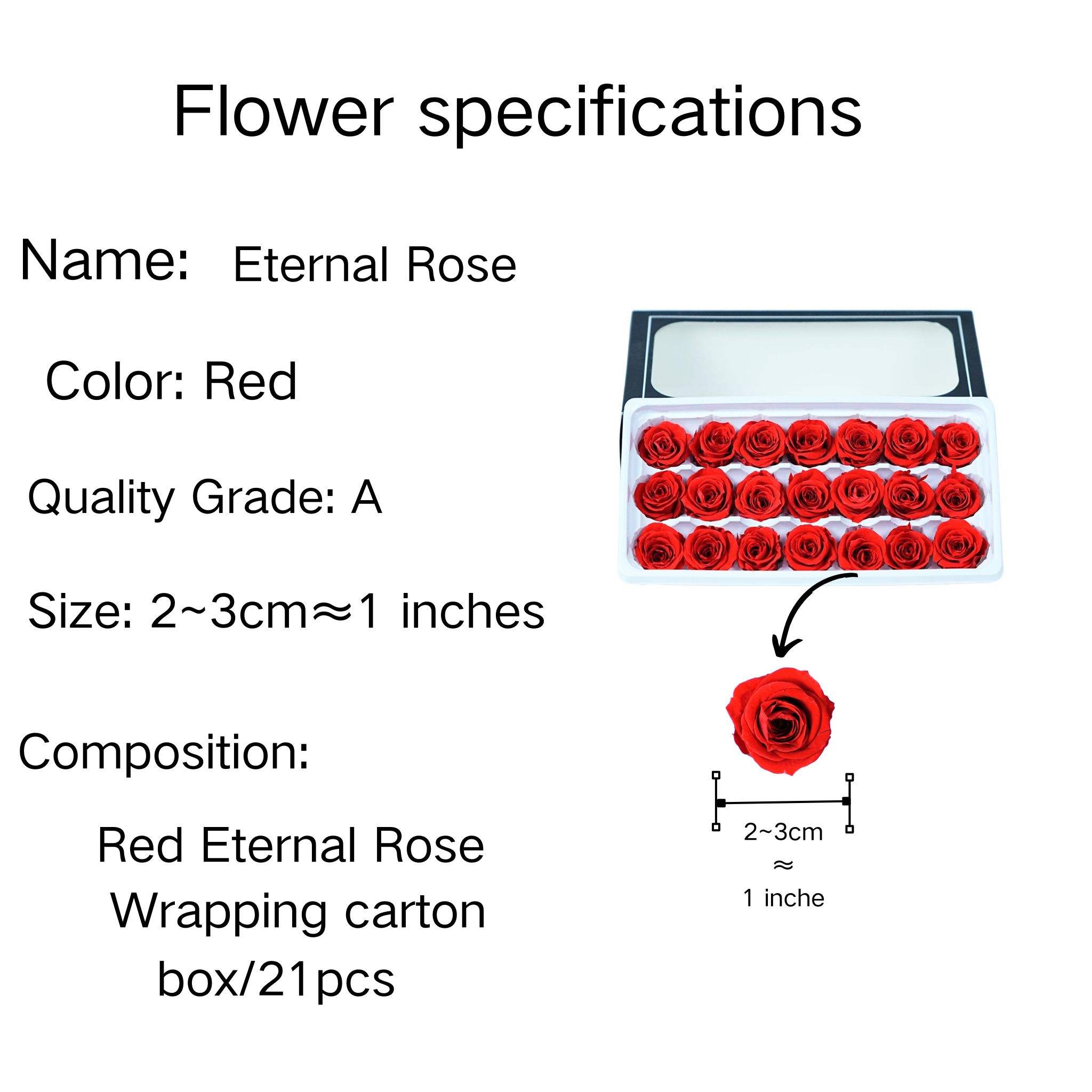 Qualité Rouge : Grade A (21 fleurs / boîte)