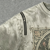 T-shirt décontracté vintage surdimensionné en coton 100% avec impression DTG, logo personnalisé, effet vieilli, streetwear, vêtements unisexes