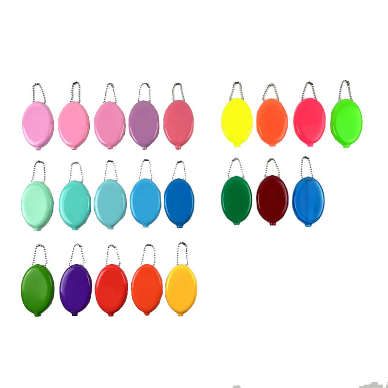 กระเป๋าใส่เหรียญยางสีทึบ