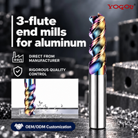 Fraise à queue en carbure monobloc revêtue DLC, 3 cannelures en U pour fraisage CNC de l'aluminium, haute performance, directement de l'usine, précision personnalisée