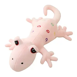 New arrival cheap custom made embroidered logo chameleon plush toy stuffed wild animals geckos tiny plush toys
