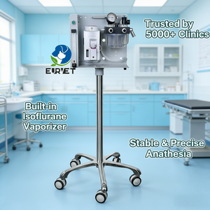Appareil <span class=keywords><strong>d</strong></span>'anesthésie vétérinaire EURVET <span class=keywords><strong>avec</strong></span> système respiratoire, machine <span class=keywords><strong>d</strong></span>'anesthésie par <span class=keywords><strong>inhalation</strong></span> pour animaux de compagnie, instrument vétérinaire pour cliniques vétérinaires - Product Image 1