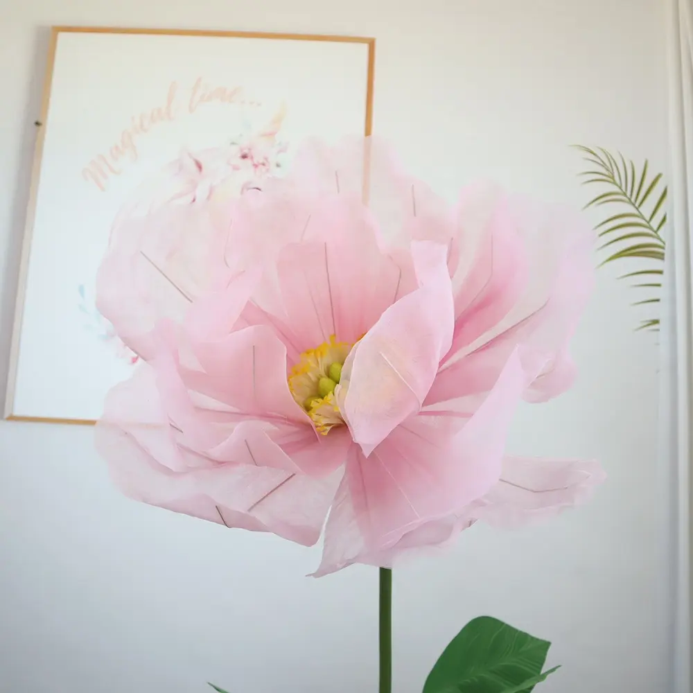 Flor de papoula gradiente simulada 70cm, peça central moderna para decoração de casa, casamento, jardim, quintal, flores naturais preservadas