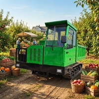 Transporteur sur chenilles de 8 tonnes, benne basculante hydraulique, tout-terrain, chenilles en caoutchouc