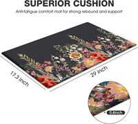 Tapis de cuisine anti-fatigue à motifs floraux, imperméable, tapis de protection pour évier, tapis de sol confortable et rembourré, paillasson de confort