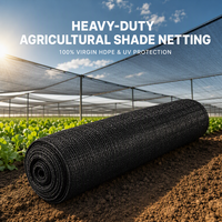 Toile d'ombrage agricole noire 4 x 10 m, filet tissé 100 % HDPE pour usage extérieur agricole avec œillets renforcés et bords ourlés