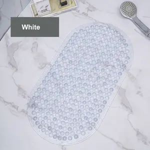 Tapis de douche antidérapant en silicone de bonne qualité pour salle de bain grand tapis de baignoire en PVC épais et sûr avec ventouse