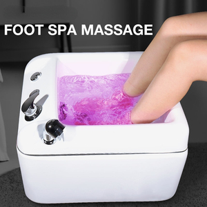 Silla de pedicura acrílica para uso en hoteles, lavabo de baño para bebés y mascotas con luces de surf de masaje para remojar los pies - Product Image 5