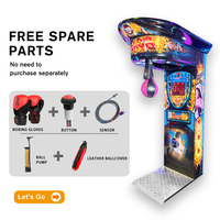 Jeu d'arcade Punch électronique à pièces et Kick Stand Sac de frappe Kick Power Arcade Game Training Simulator Machine de boxe