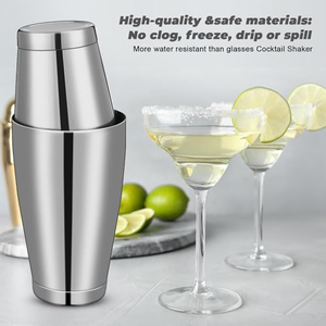 Shaker professionnel 2026 Boston en acier inoxydable pour cocktails, mélangeur de boissons, accessoires essentiels, shaker lesté en métal - Product Image 2