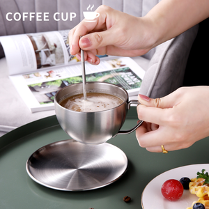 ถ้วยกาแฟสแตนเลสสองชั้น304แก้วน้ำเงินสำหรับใช้ในบ้านและห้องครัว - Product Image 2