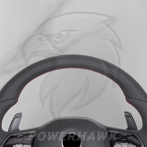 Volant en cuir compatible avec <span class=keywords><strong>Volkswagen</strong></span> Golf 5 6 7 7.5 8 GTI R GTE GTD GTS Jetta MK6 MK7 MK8 Tiguan L Passat CC Polo Scirocco - Product Image 3